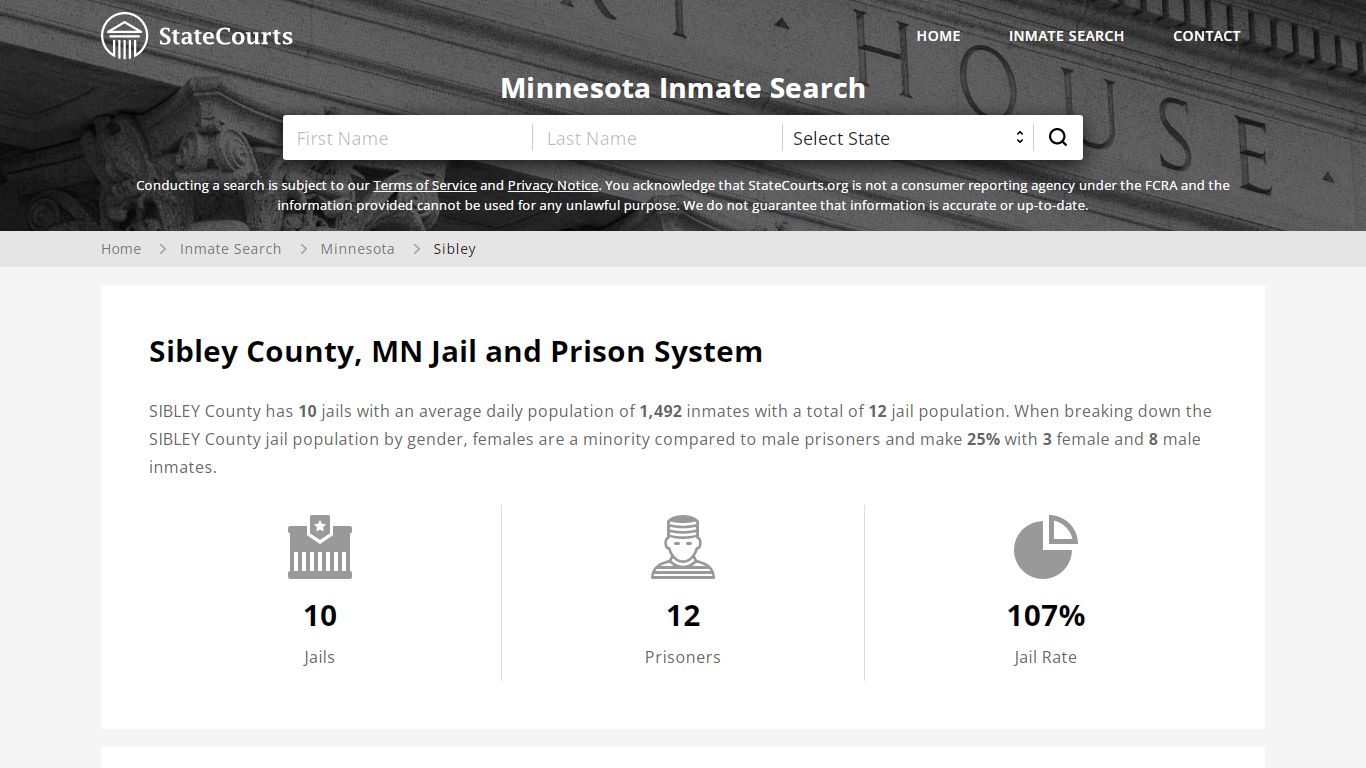 Sibley County, MN Inmate Search - StateCourts
